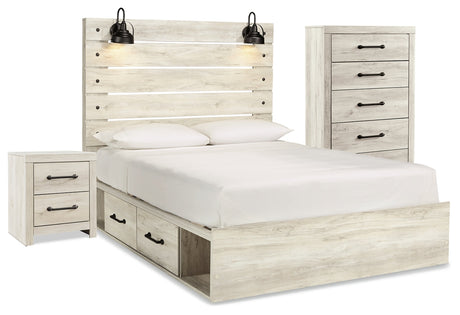 Cambeck Queen Panel Bed with Storage, Chest and Nightstand