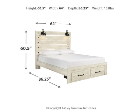 Cambeck Queen Panel Storage Bed, Dresser and Nightstand