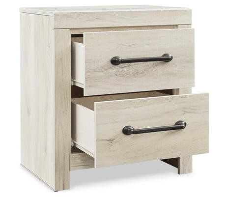 Cambeck King Panel Bed with Storage and 2 Nightstands