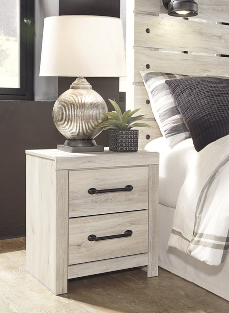 Cambeck King Panel Bed with Storage and 2 Nightstands