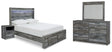 Baystorm Full Storage Bed, Dresser, Mirror and Nightstand
