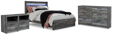 Baystorm Queen Panel Storage Bed, Dresser and 2 Nightstands