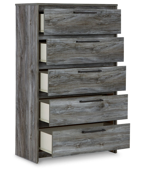 Baystorm Queen Storage Bed, Dresser, Mirror and Chest