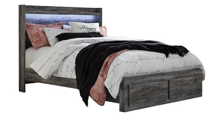 Baystorm Queen Panel Storage Bed with Mirrored Dresser and Nightstand