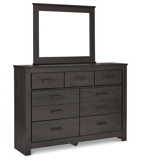 Brinxton Queen Panel Bed, Dresser, Mirror, Chest and Nightstand