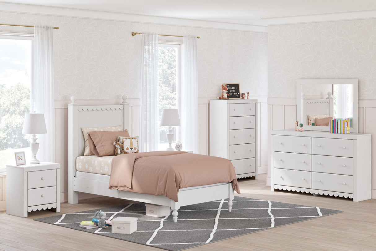 Mollviney White Youth Panel Bedroom Set