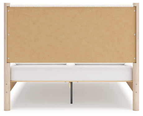 Cadmori Queen Upholstered Panel Bed, Dresser and Nightstand