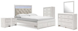 Altyra Queen Storage Bed, Dresser Mirror, Chest and 2 Nightstands