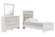 Altyra Twin Panel Bed, Dresser and Mirror