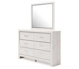Altyra Queen Upholstered Panel Bed, Dresser, Mirror, Chest and Nightstand