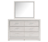 Altyra Queen Bookcase Panel Bed, Dresser, Mirror and Chest