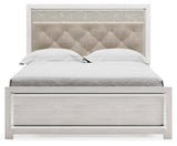 Altyra Queen Upholstered Panel Bed, Dresser, Mirror, and Nightstand
