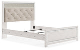 Altyra Queen Upholstered Panel Bed, Dresser, Mirror, and Nightstand