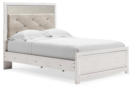 Altyra Full Upholstered Panel Bed, Dresser and Nightstand