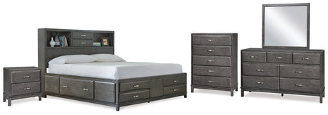 Caitbrook Queen Storage Bed, Dresser, Mirror, Chest and Nightstand