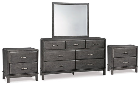 Caitbrook Dresser, Mirror and 2 Nightstands