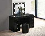 Avery Black Makeup Vanity Set with Lighted Mirror