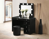 Morgan Black Makeup Vanity Set with Lighted Mirror