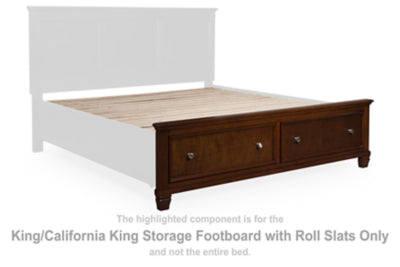 Danabrin King/California King Storage Footboard with Roll Slats