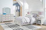 Robbinsdale Antique White Sleigh Storage Platform Bedroom Set