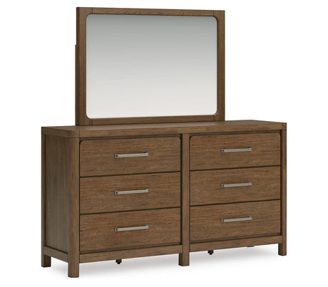 Cabalynn King Panel Bed with Storage, Dresser and Mirror