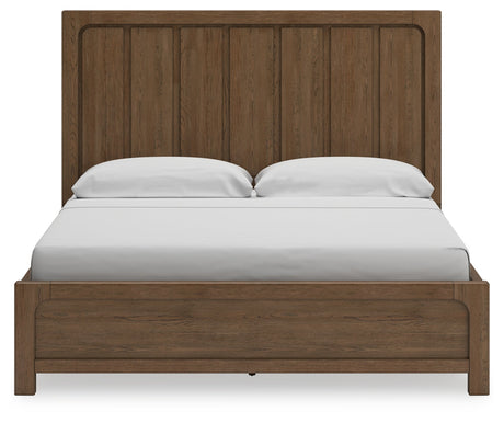 Cabalynn California King Panel Bed with Storage, Dresser and Mirror
