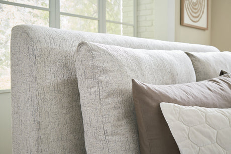 Cabalynn California King Upholstered Bed, Dresser and Mirror