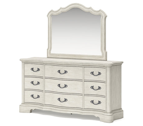 Arlendyne King Upholstered Bed, Dresser and Mirror