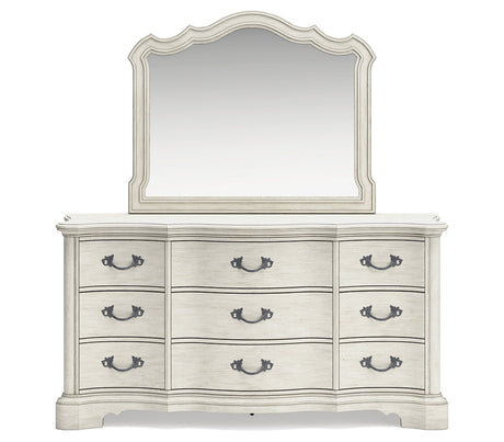 Arlendyne Queen Upholstered Bed, Dresser and Mirror