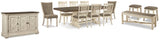 Bolanburg Dining Table with 8 Chairs and Bench with Server and 2 Stools