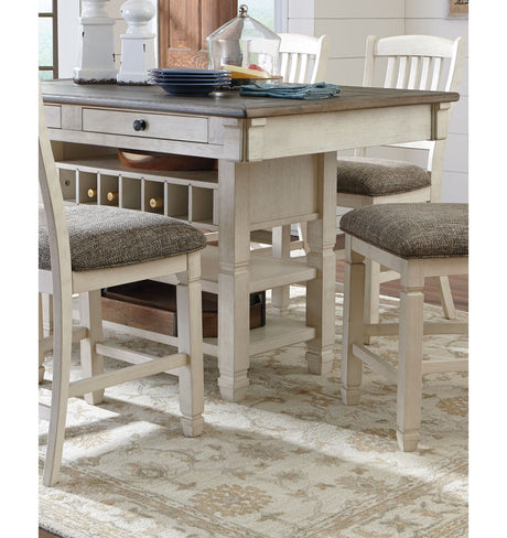 Bolanburg Counter Height Dining Table, 4 Barstools, Bench and Server