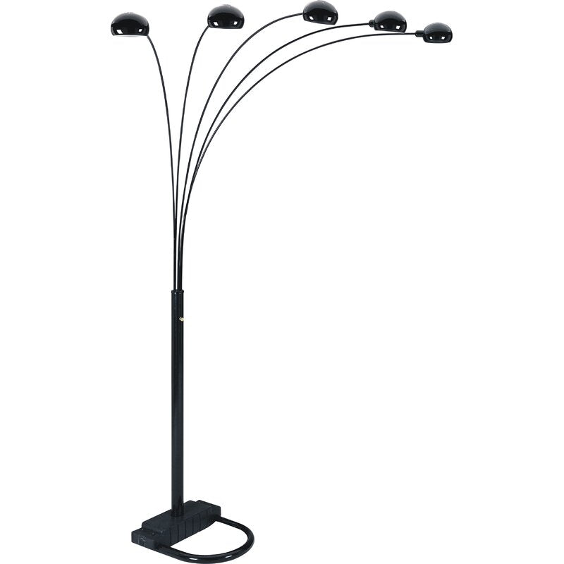 Peacock Arc Black 82" Floor Lamp