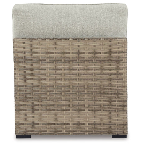 Calworth Outdoor Armless Chair with Cushion (Set of 2)