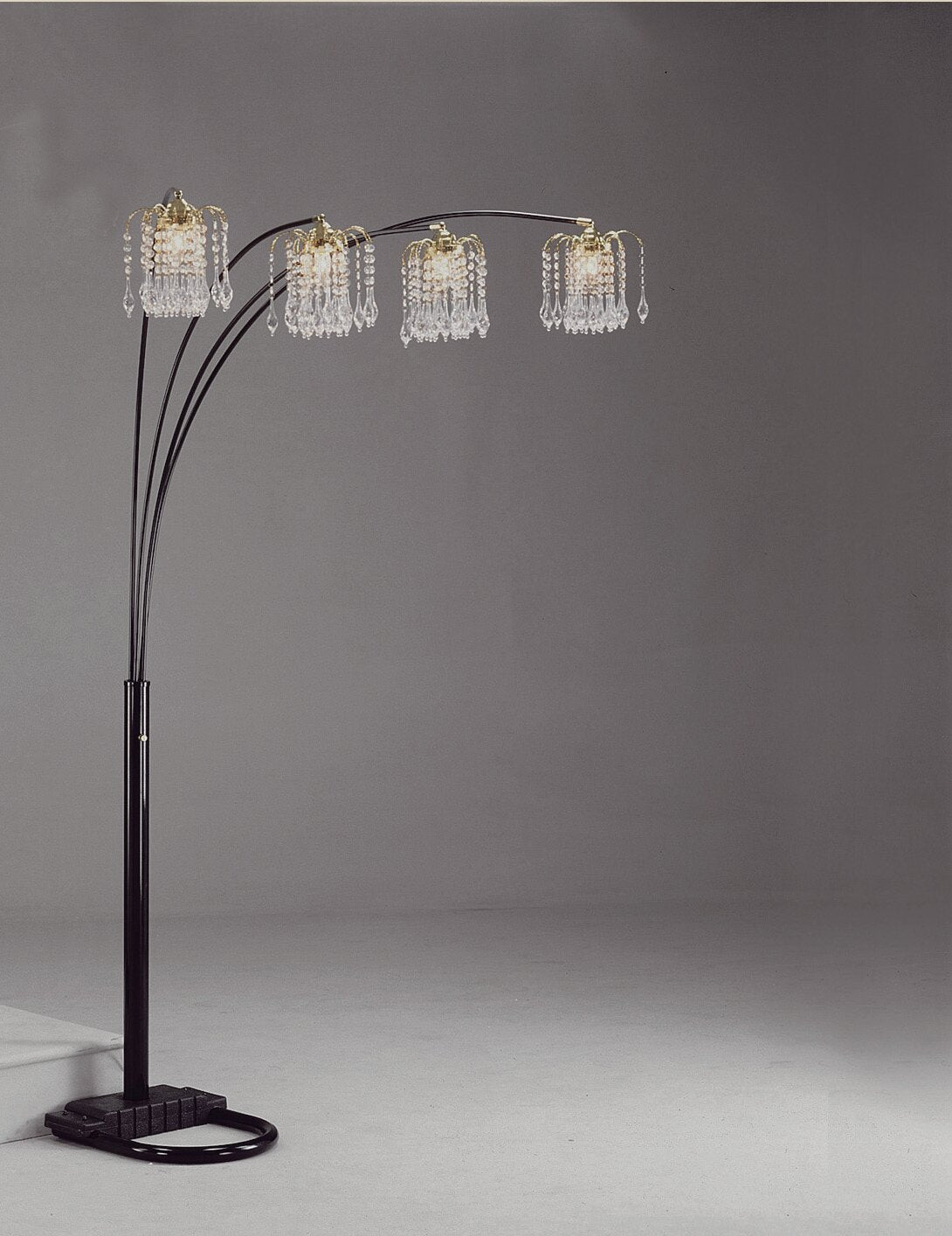 Rain Drop Arc Black 84" Floor Lamp