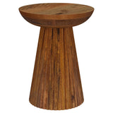 Aureo Wild Honey Round Solid Wood Accent Side Table