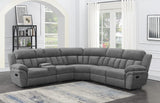 Bahrain Charcoal 6-Piece Upholstered Motion Sectional