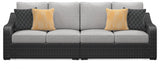 Beachcroft Black/Light Gray 2-Piece Outdoor Sofa with Cushion