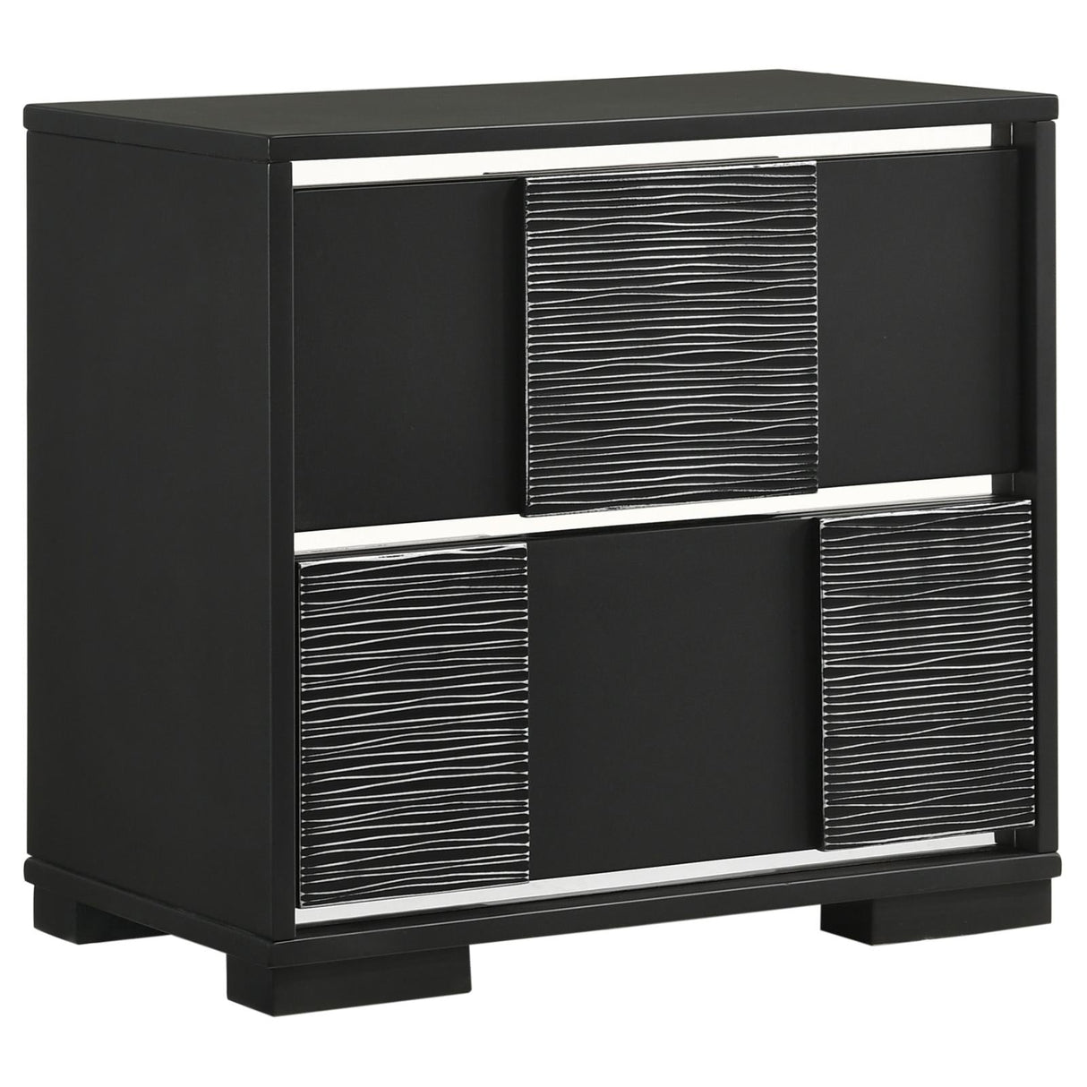 Blacktoft Black 2-Drawer Nightstand