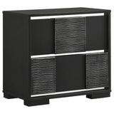 Blacktoft Black 2-Drawer Nightstand