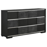 Blacktoft Black 6-Drawer Dresser with Mirror