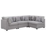 Cambria Gray Upholstered 4-Piece Modular Sectional