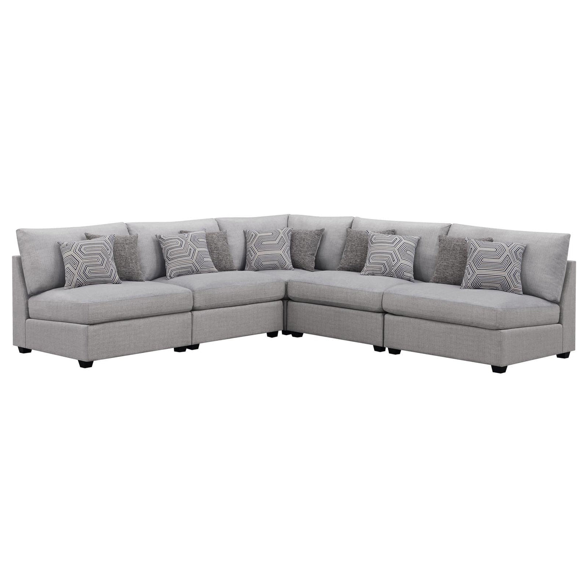 Cambria Gray Upholstered 5-Piece Modular Sectional