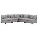 Cambria Gray Upholstered 5-Piece Modular Sectional