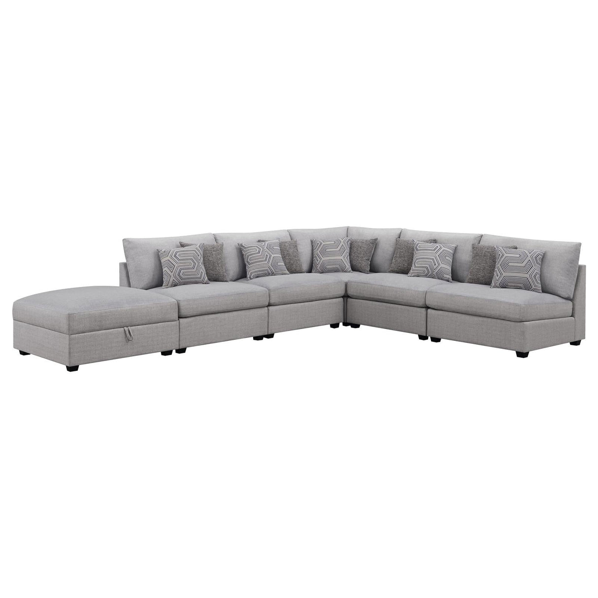 Cambria Gray Upholstered 6-Piece Modular Sectional