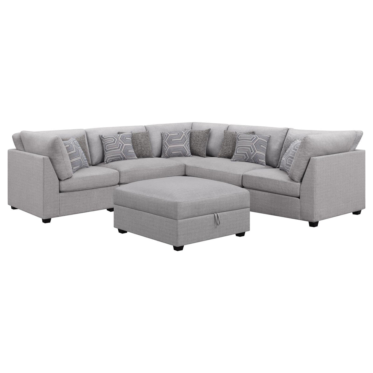 Cambria Gray Upholstered 5-Piece Modular Sectional
