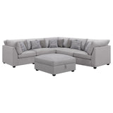 Cambria Gray Upholstered 5-Piece Modular Sectional