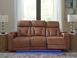 Clean-Slate Caramel Power Reclining Sofa
