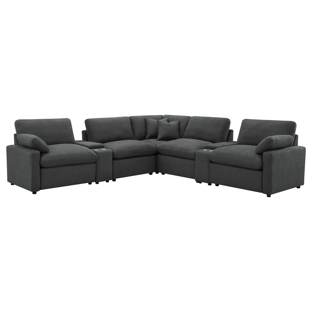 Collins Dark Gray 7-Piece Modular Power Reclining Sectional