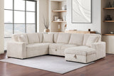 Devonshire Camel Sleeper Sectional Sofa Storage Chaise
