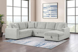 Devonshire Gray Sleeper Sectional Sofa Storage Chaise